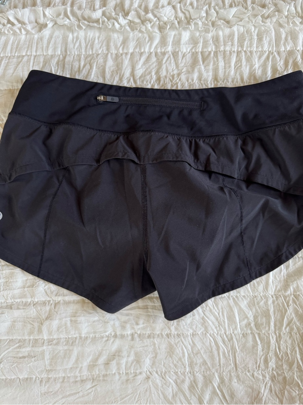Lululemon Black Athletic Shorts with Rear Zip Pocket Sz 4
